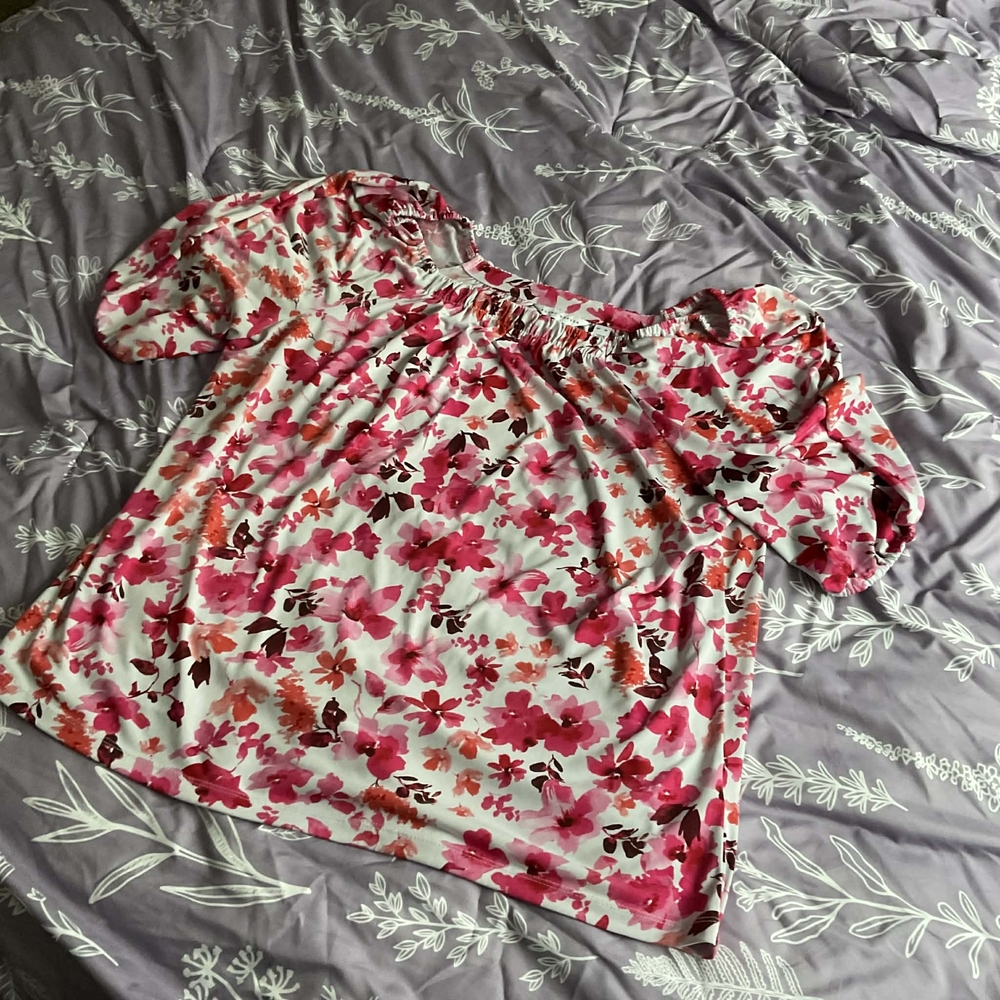 Susan Graver Floral Blouse